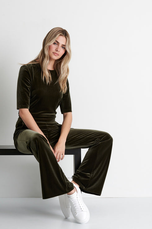 Shan Scarlett Classic velvet shirt