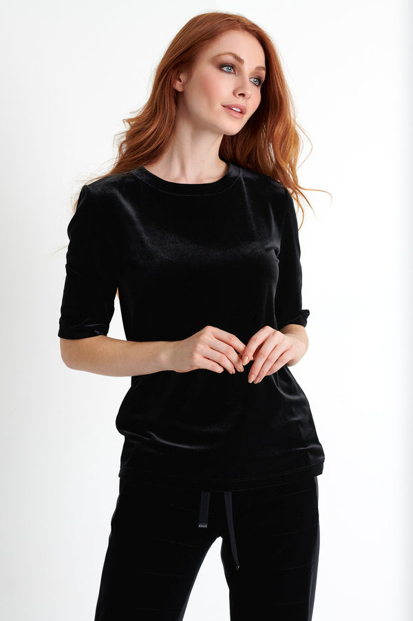 Shan Scarlett Classic velvet shirt