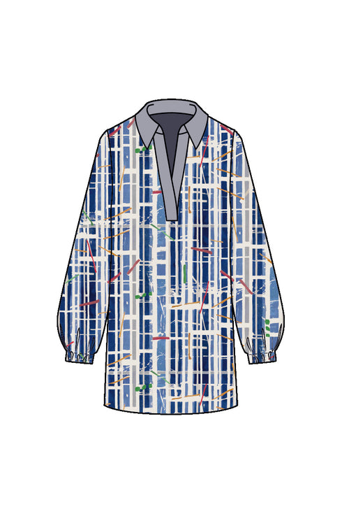 Shan Soie Silk puff sleeve blouse