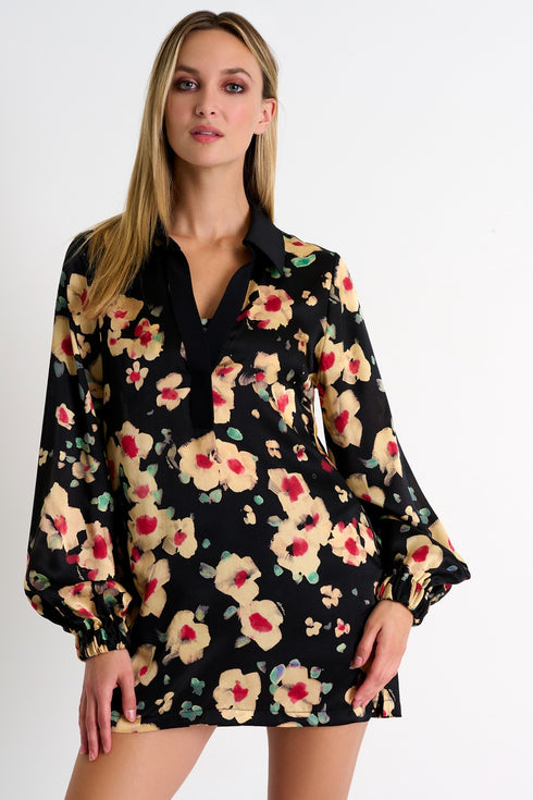 Shan Soie Silk puff sleeve blouse