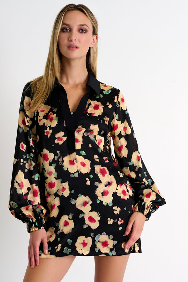 Shan Soie Silk puff sleeve blouse