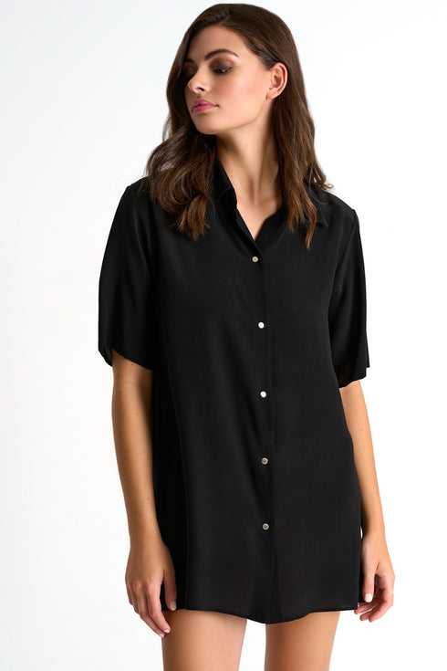 Shan Soie Silk short sleeve blouse