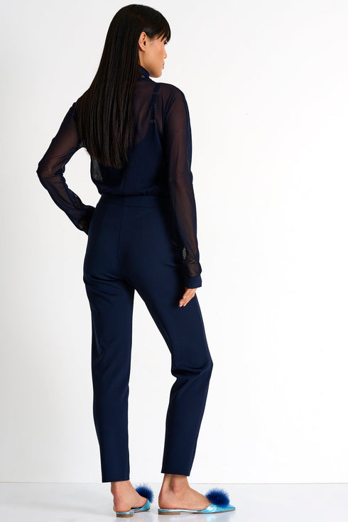 Straight Fit Trouser - 52227-51-550 02 / 550 Navy / 75% POLYAMIDE, 25% ELASTANE