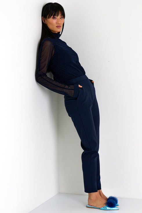 Straight Fit Trouser - 52227-51-550 02 / 550 Navy / 75% POLYAMIDE, 25% ELASTANE