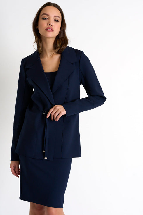 Structured 3D Jersey Blazer - 52227-78-550 02 / 550 Navy / 75% POLYAMIDE, 25% ELASTANE