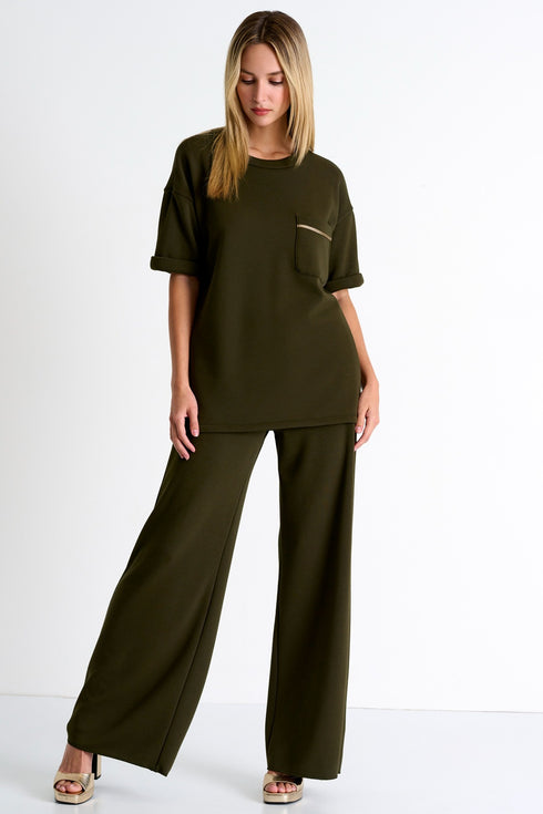 Shan Mila Wide leg lounge pants Fleece jersey