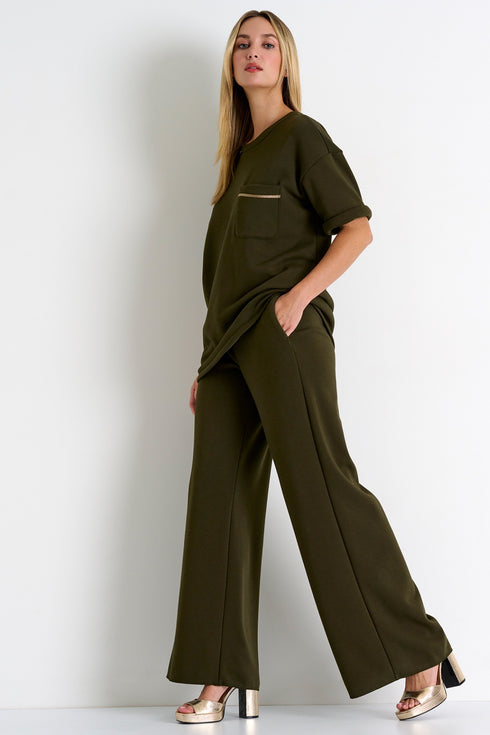 Shan Mila Wide leg lounge pants Fleece jersey