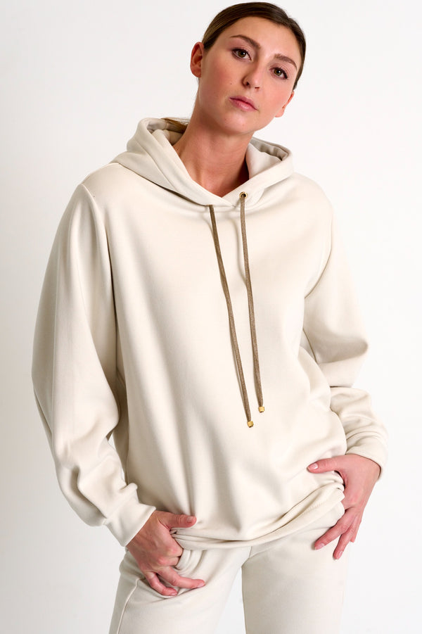 Shan Mila Puff sleeve hoodie Fleece jersey