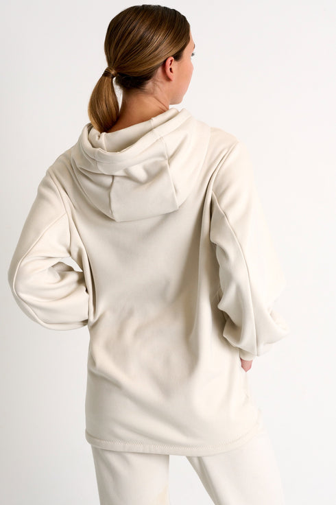 Shan Mila Puff sleeve hoodie Fleece jersey