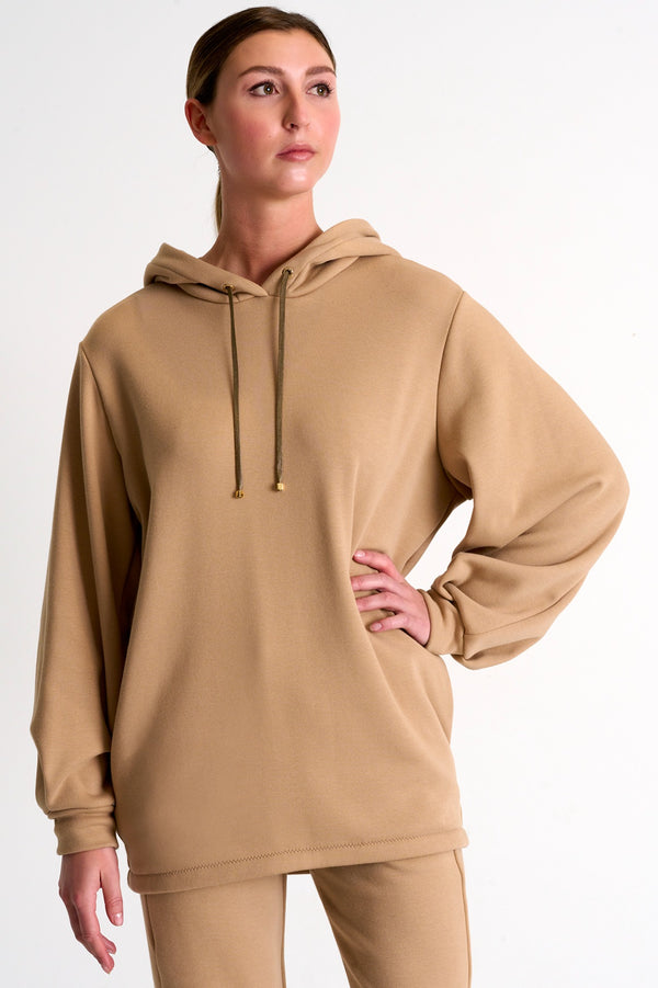 Shan Mila Puff sleeve hoodie Fleece jersey