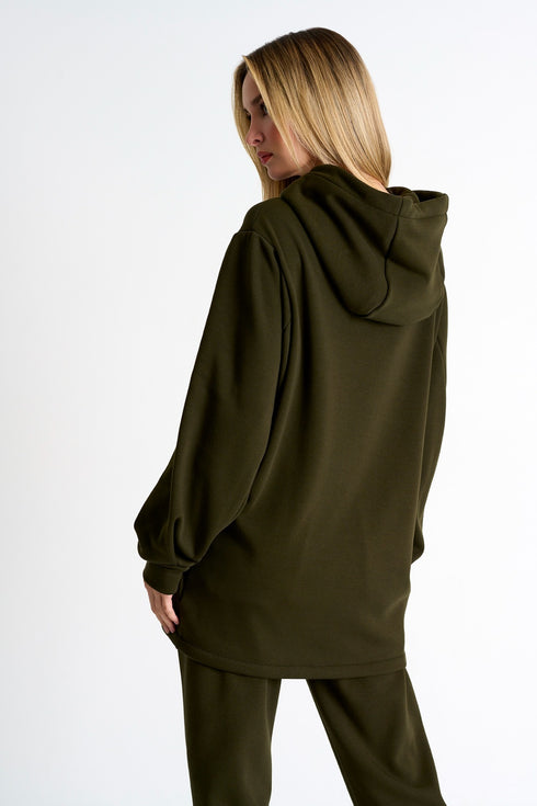 Shan Mila Puff sleeve hoodie Fleece jersey