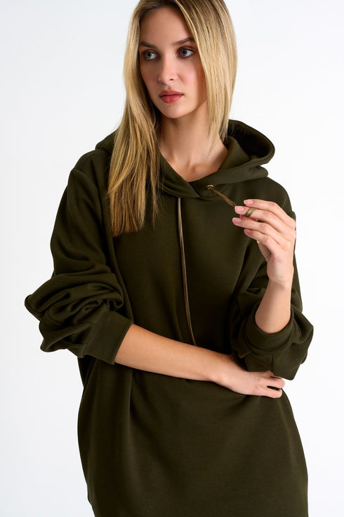 Shan Mila Puff sleeve hoodie Fleece jersey
