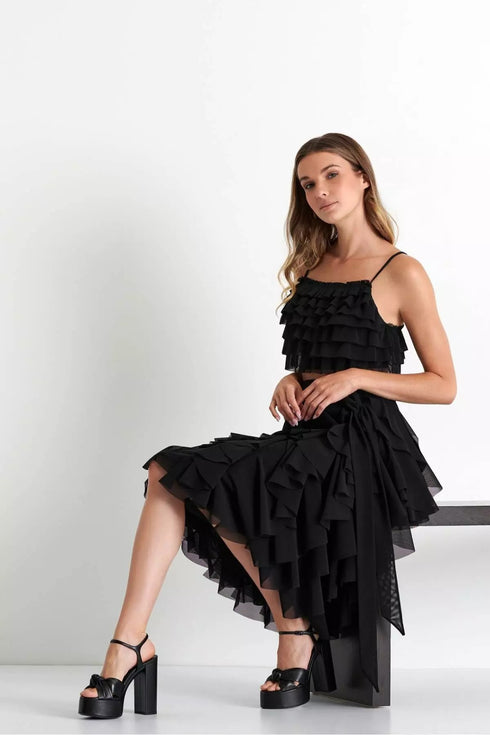 Shan Mia Elegant mesh skirt