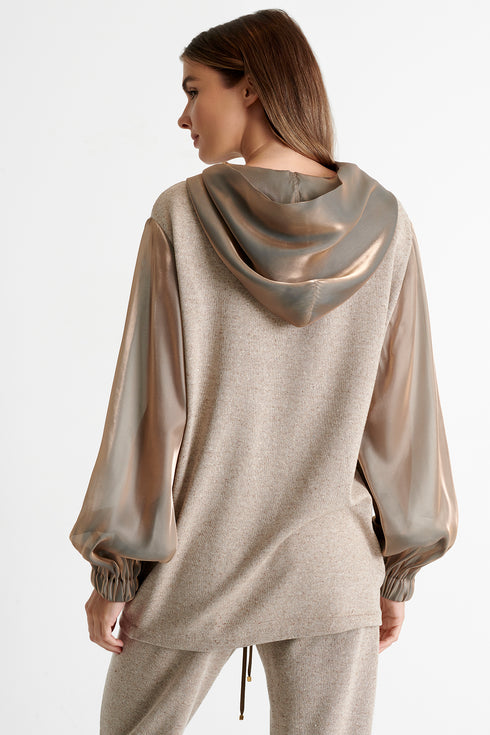 Shan Mila TEXTURED JERSEY Hooded sweatshirt