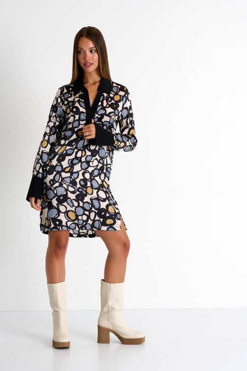 Shan Soie Stylish V neck silk dress