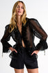 Shan Naomi Sheer ruffle blouse