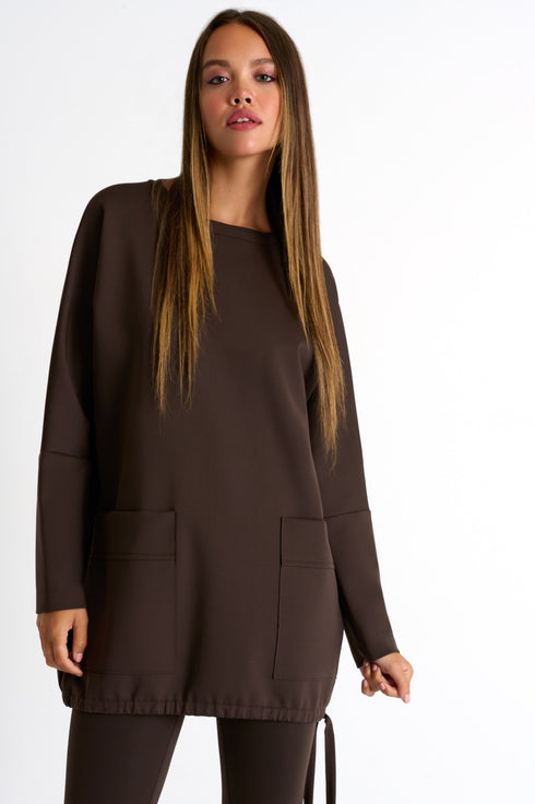 Shan Sofia Long sleeve top with front pockets