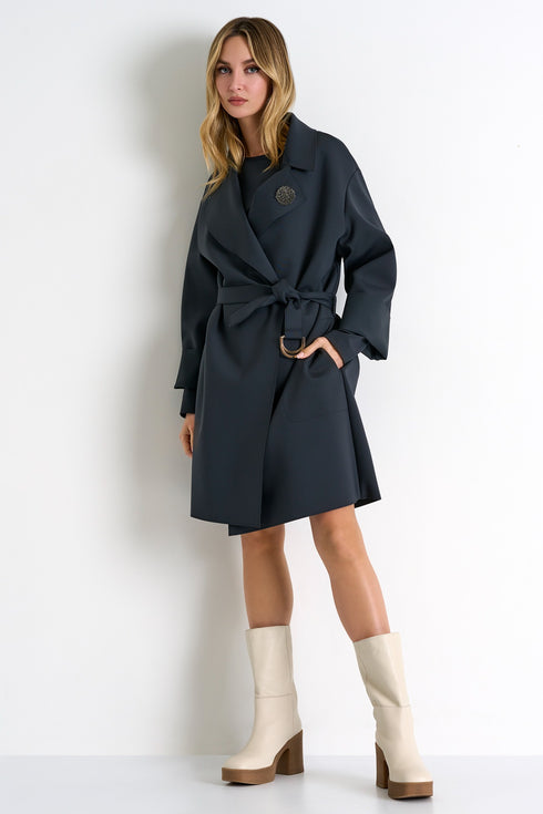 Shan Sofia Oversized belted coat