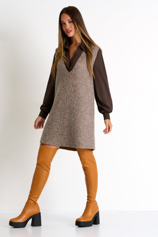 Shan Margot Sleeveless wool dress