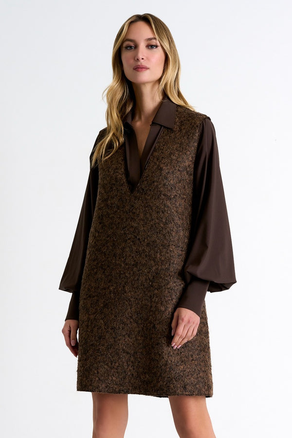 Shan Margot Sleeveless wool dress