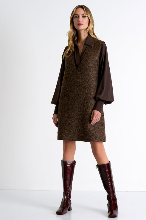 Shan Margot Sleeveless wool dress