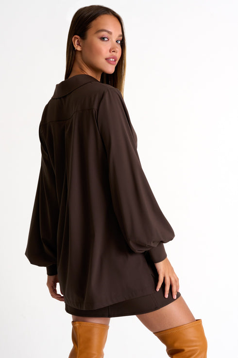 Shan Megan Silk puff sleeve blouse