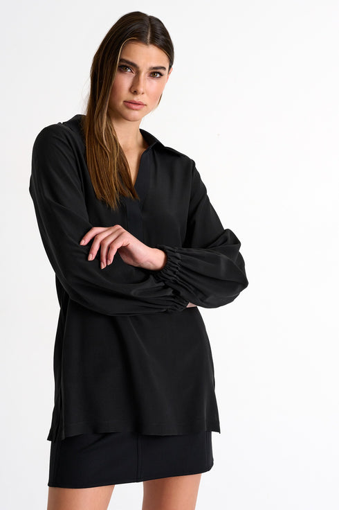Shan Megan Silk puff sleeve blouse
