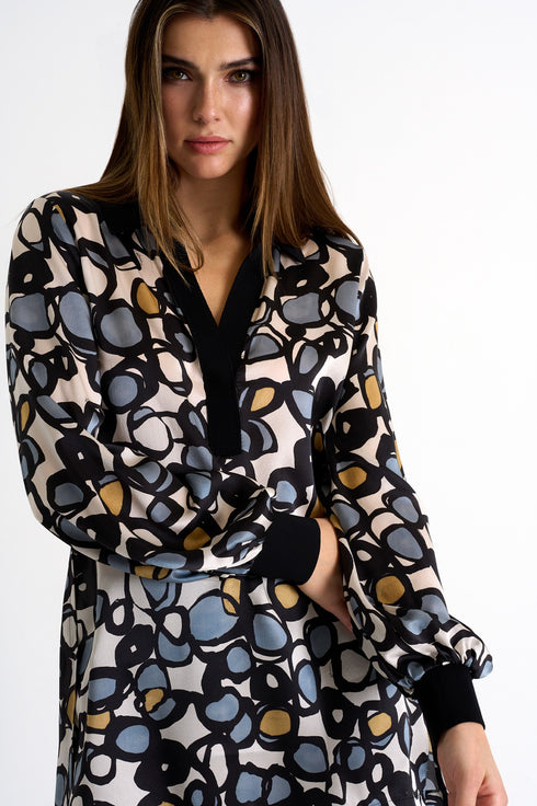 Shan Soie Silk puff sleeve blouse