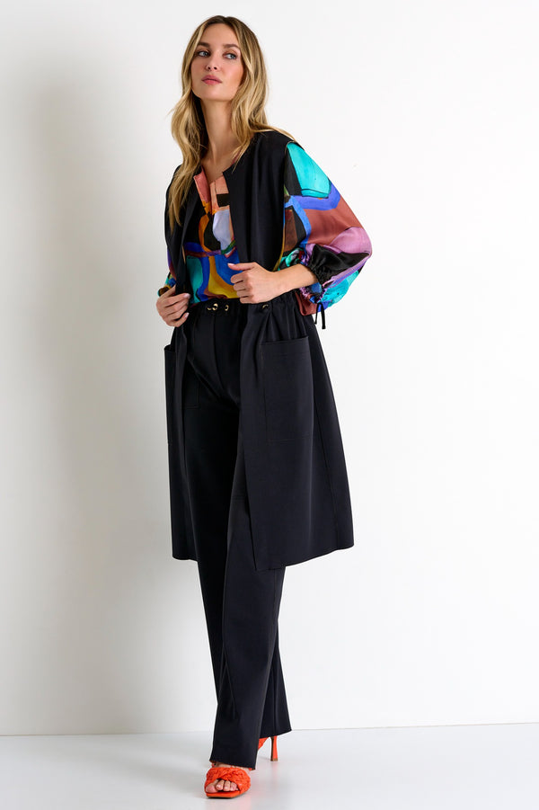 Shan Gaby Cinch waist long vest