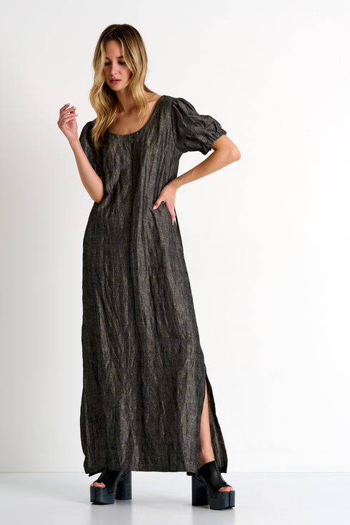 Shan Angèle Maxi puff sleeve dress