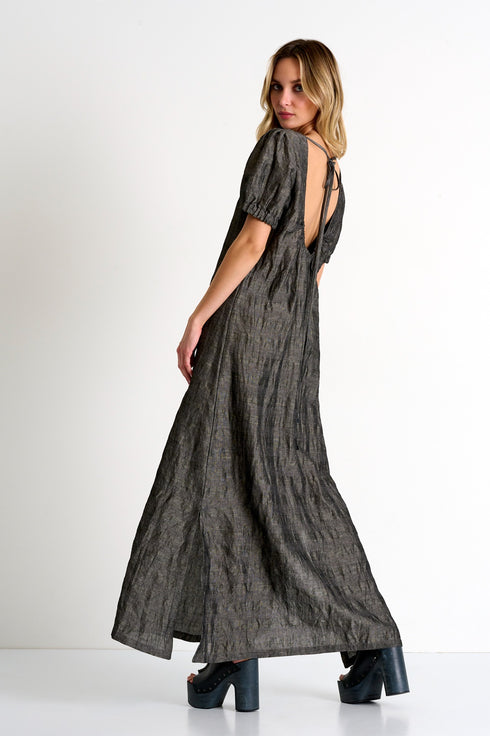 Shan Angèle Maxi puff sleeve dress