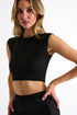 Shan Kate Vegan suede crop top