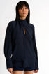 Shan Soie Bow-Tie Neck Silk Blouse