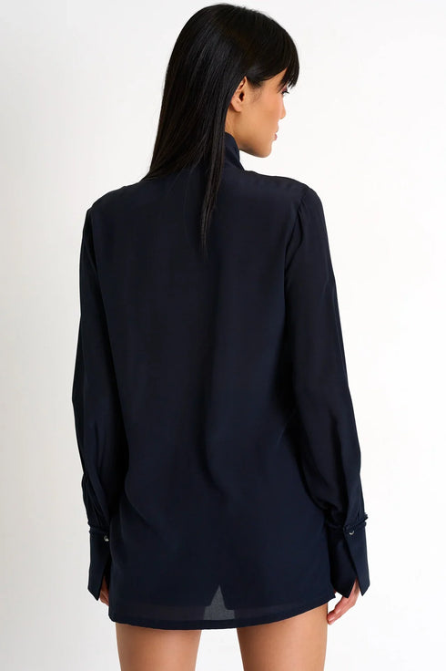 Shan Soie Bow-Tie Neck Silk Blouse