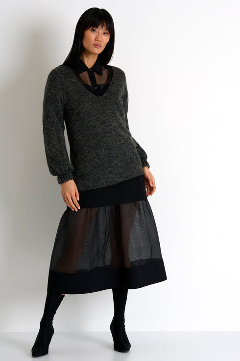 Glamorous Organza Skirt - 52352-47-800 02 / 800 Caviar / 100% POLYESTER