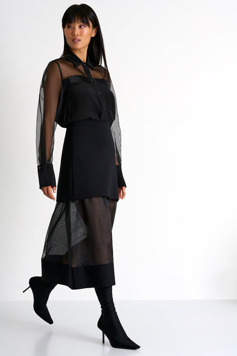 Glamorous Organza Skirt - 52352-47-800 02 / 800 Caviar / 100% POLYESTER