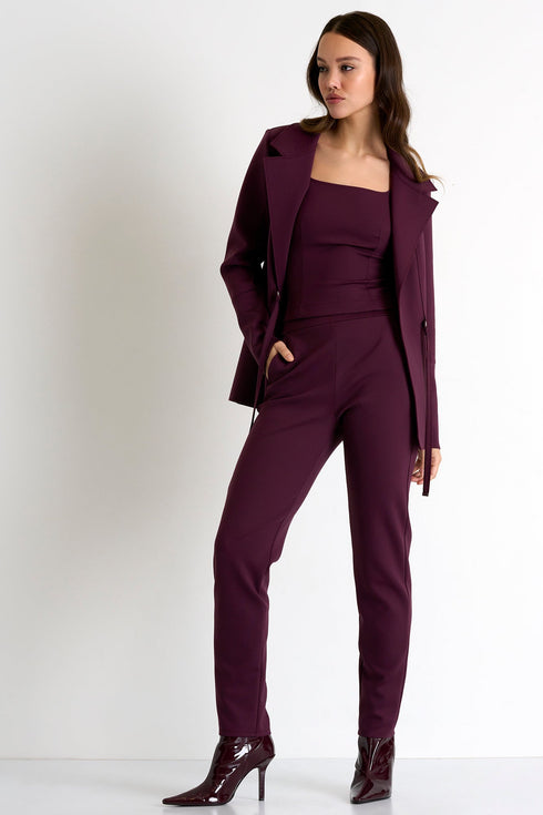 Straight Fit Trouser - 52367-51-400 02 / 400 Burgundy / 75% POLYAMIDE, 25% ELASTANE