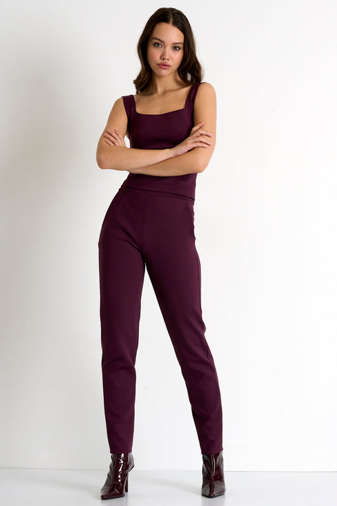 Straight Fit Trouser - 52367-51-400 02 / 400 Burgundy / 75% POLYAMIDE, 25% ELASTANE