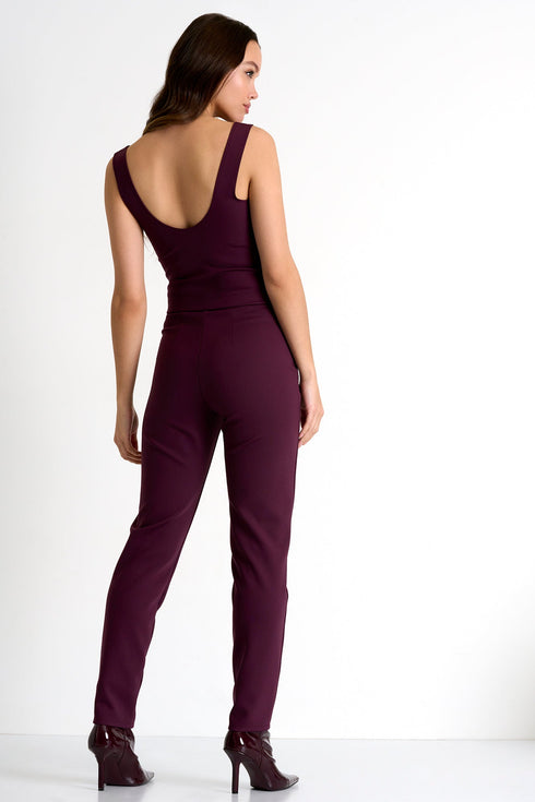 Straight Fit Trouser - 52367-51-400 02 / 400 Burgundy / 75% POLYAMIDE, 25% ELASTANE