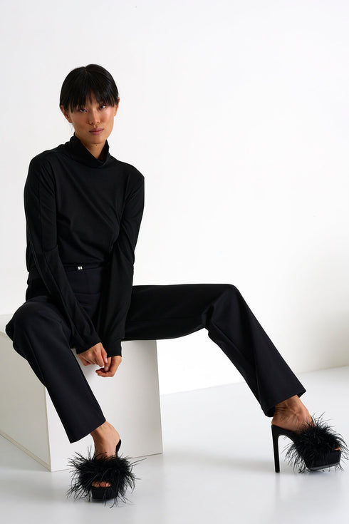 Elegant Belted Pants - 52367-52-800 02 / 800 Caviar / 75% POLYAMIDE, 25% ELASTANE