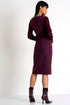 Sheer Sleeve Elegant Dress - 52367-75-400 02 / 400 Burgundy / 75% POLYAMIDE, 25% ELASTANE