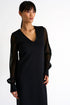 Shan Sofia Sheer Sleeve Elegant Dress