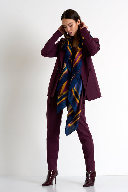 Structured 3D Jersey Blazer - 52367-78-400 02 / 400 Burgundy / 75% POLYAMIDE, 25% ELASTANE