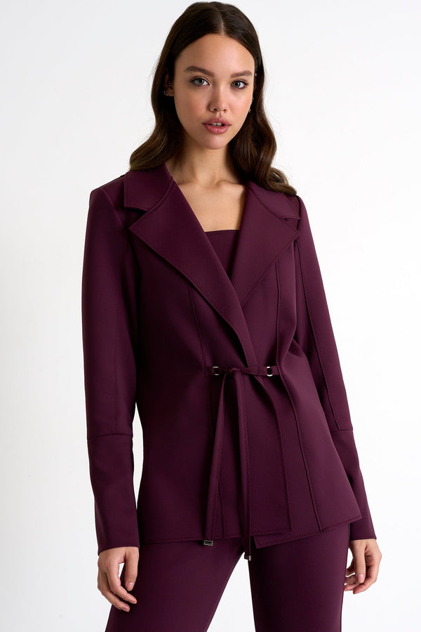 Structured 3D Jersey Blazer - 52367-78-400 02 / 400 Burgundy / 75% POLYAMIDE, 25% ELASTANE