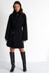 Oversize Belted Coat - 52367-80-800 02 / 800 Caviar / 75% POLYAMIDE, 25% ELASTANE