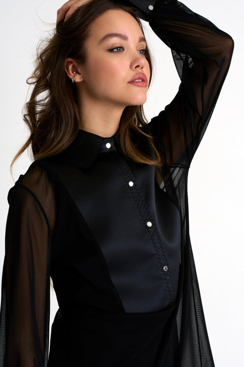 Shan Chic mesh shirt dress