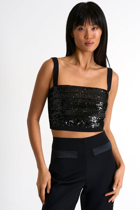 Shan Helena Sequin crop top