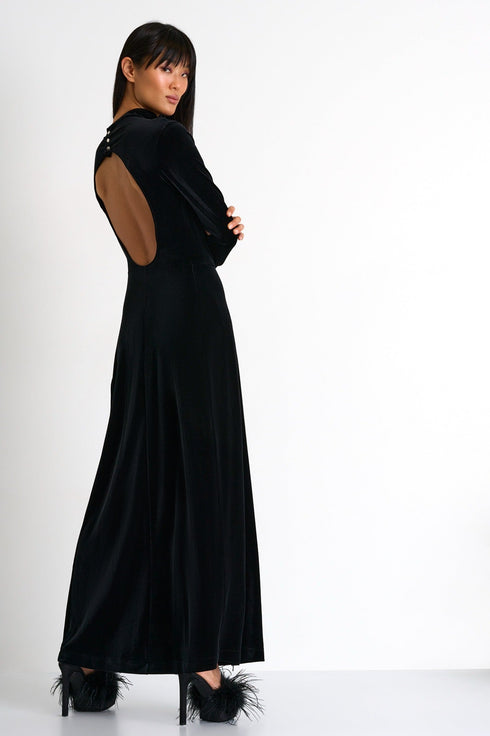 Shan Elegant maxi velvet dress