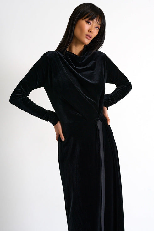 Shan Elegant maxi velvet dress