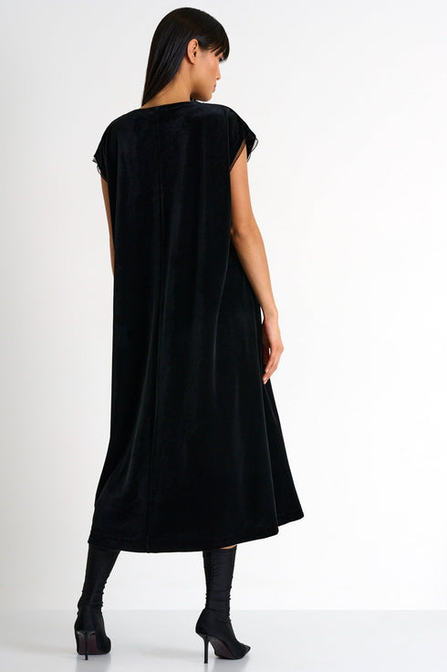 Shan Scarlett Sleeveless maxi velvet dress